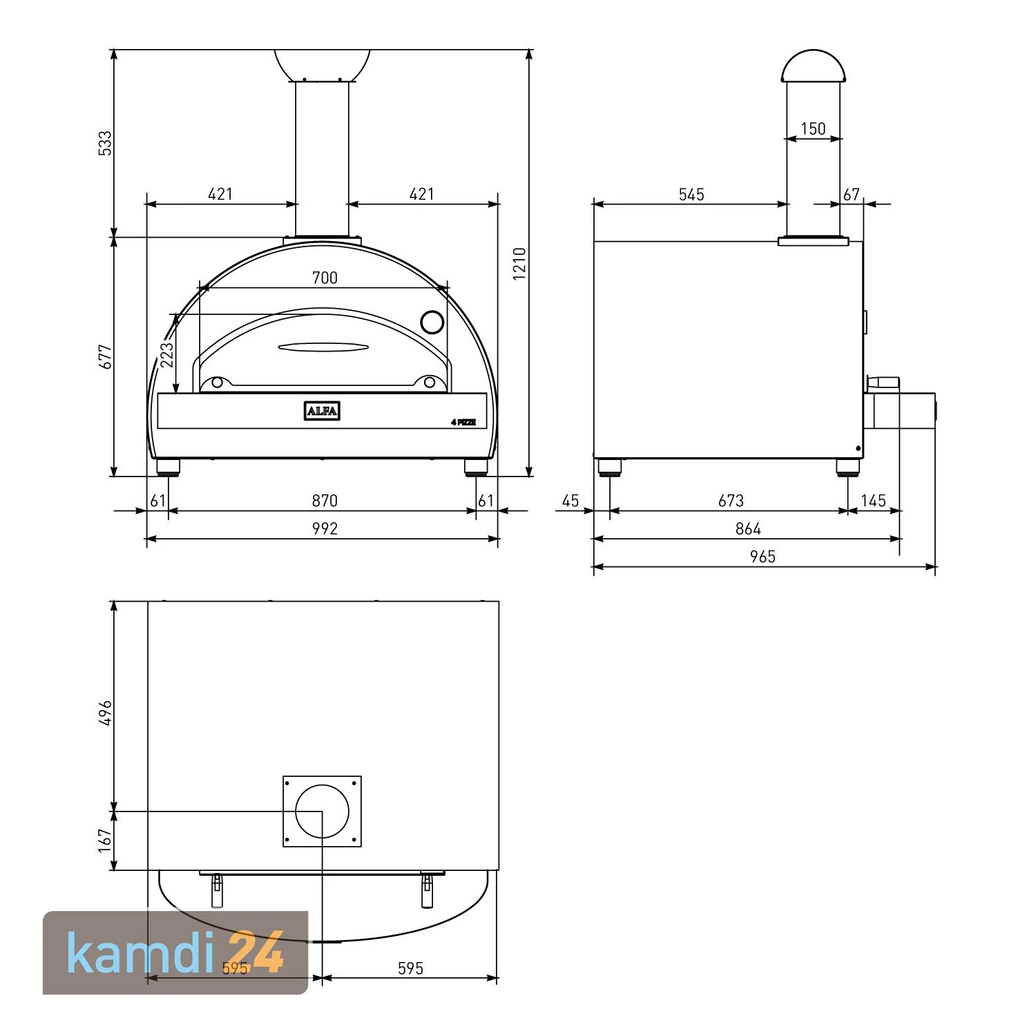 Alfa Forni Pizzaofen 4 Pizze Grau Ohne Unterbau 14 Alfa Forni Pizzaofen 4 Pizze Grau Ohne Unterbau – Bild 12
