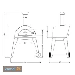 Alfa Forni Pizzaofen Ciao Grau + Abdeckhaube + Pizzaiolo-Set -Küche Grill Laden alfa forni pizzaofen ciao grau abdeckhaube pizzaiolo set 21625 m 6