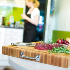 Boos Blocks Schneidebrett ProChef, Ahorn Mit Edelstahlgriffen 61x46x6 Cm -Küche Grill Laden bb schneidebrett ahorn 61x46x6cm rafr2418 ede69089d2066f144614580aa940e635