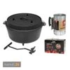 Camp Chef Deluxe Dutch Oven DO-14 Mit 4 Kg Tom Coco Camp Grill-Kokoskohle Briketts Und Feuergott Anzündkamin -Küche Grill Laden camp chef deluxe dutch oven do 14 mit 4 kg tom coco bbq grill briketts und feuergott anzuendkamin