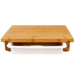 Cleenbo Classic Schneidebrett Bambus Mit Kunststoffwanne -Küche Grill Laden cleenbo classic bamboo xl 00112157a9105ae0540abe7bd99c0607