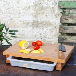 Cleenbo Classic Schneidebrett Bambus Mit Kunststoffwanne -Küche Grill Laden cleenbo classic bamboo xl 4836393151ca98453f1a04690774ade4