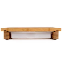Cleenbo Classic Schneidebrett Bambus Mit Kunststoffwanne -Küche Grill Laden cleenbo classic bamboo xl e36f400f215e86199db3f2af64c71057
