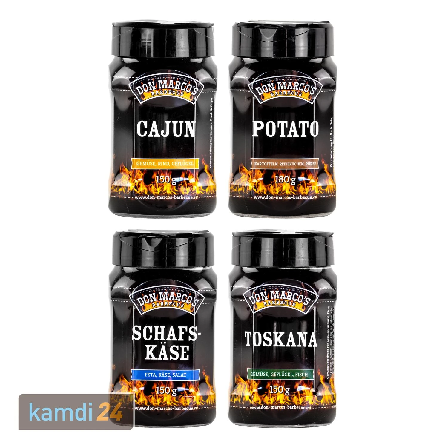 Don Marco´s Barbecue-Gewürz-Set: Cajun, Potato, Schafskäse & Toskana 3 Don Marco´s Barbecue-Gewürz-Set: Cajun, Potato, Schafskäse & Toskana