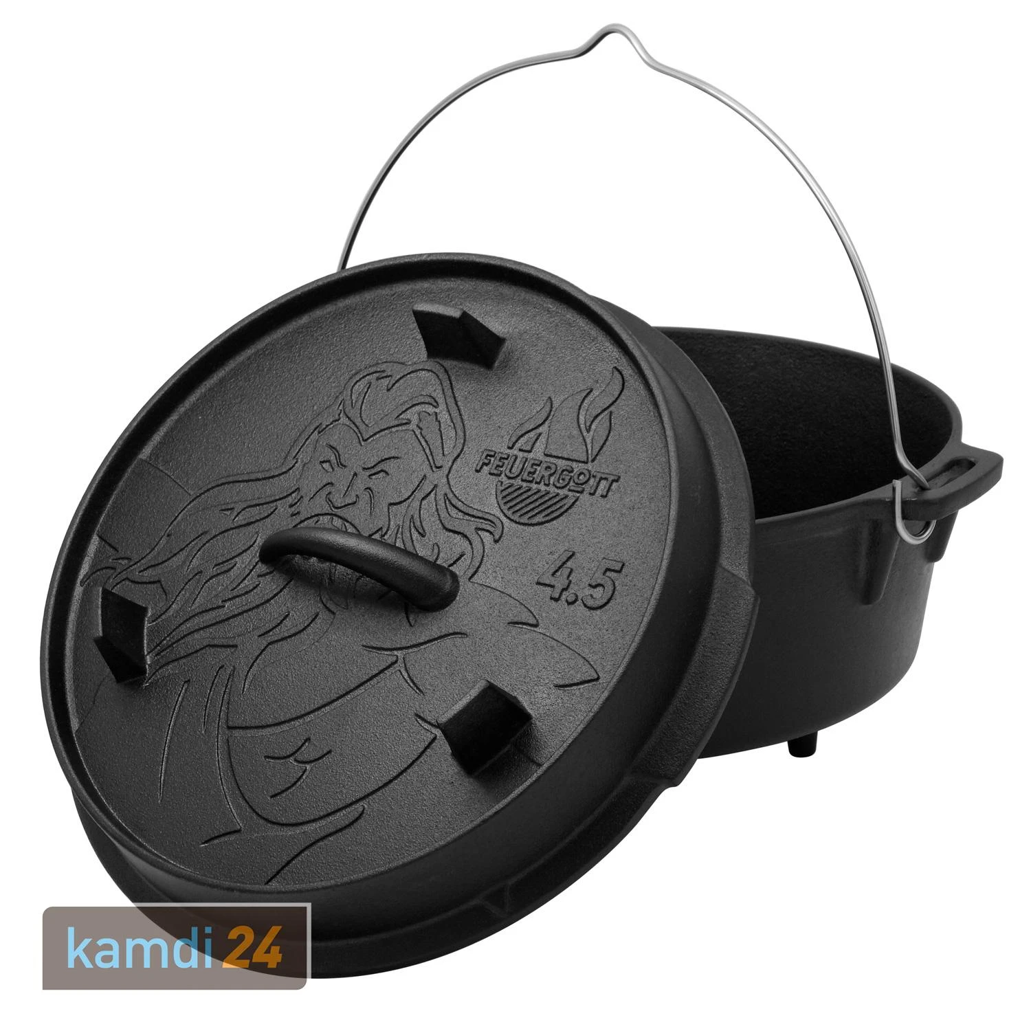 FEUERGOTT Dutch Oven 4,5 L Mit Füßen 3 FEUERGOTT Dutch Oven 4,5 L Mit Füßen