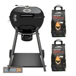 Outdoorchef Kensington 570 C Holzkohle-Kugelgrill + TOM COCO Grill-Kokoskohlebriketts 2er-Pack