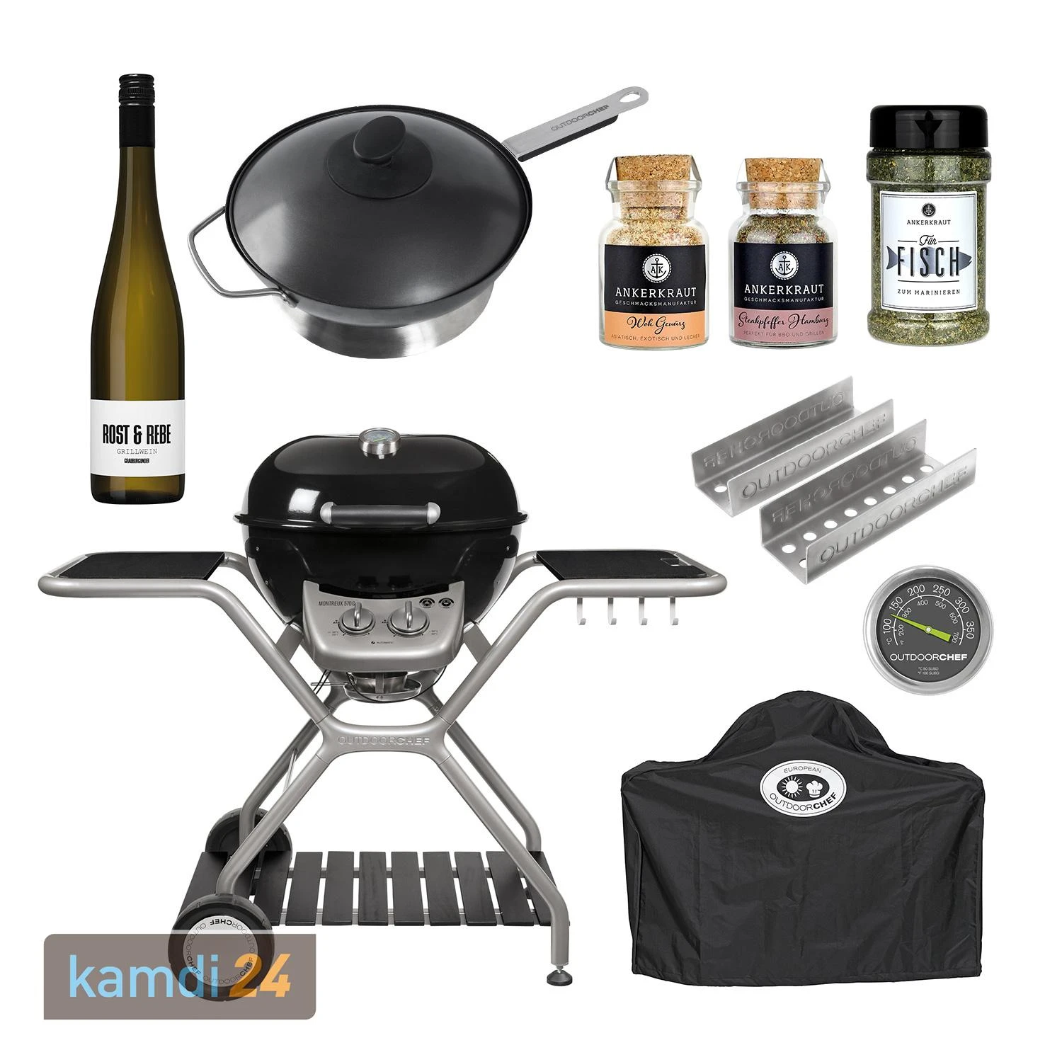 Outdoorchef Montreux 570 G Granit Gas-Kugelgrill Geschenkset 3 Outdoorchef Montreux 570 G Granit Gas-Kugelgrill Geschenkset