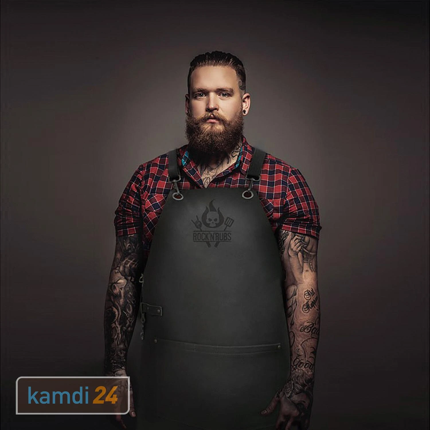 Rock'n'Rubs Grillschürze Leder Anthrazit 4 Rock'n'Rubs Grillschürze Leder Anthrazit – Bild 2