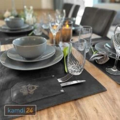 Rock'n'Rubs Tisch-Set Aus Leder Anthrazit -Küche Grill Laden rocknrubs tisch set aus leder anthrazit 23972 m 3