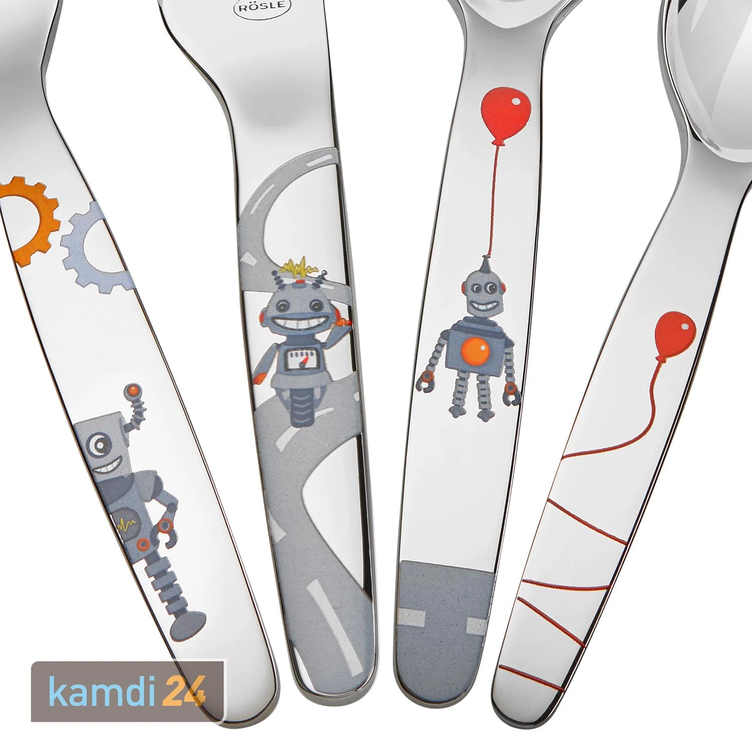 Rösle RÖSLE Kinderbesteck Kleiner Roboter Set 4-tlg. 5 Rösle RÖSLE Kinderbesteck Kleiner Roboter Set 4-tlg. – Bild 3