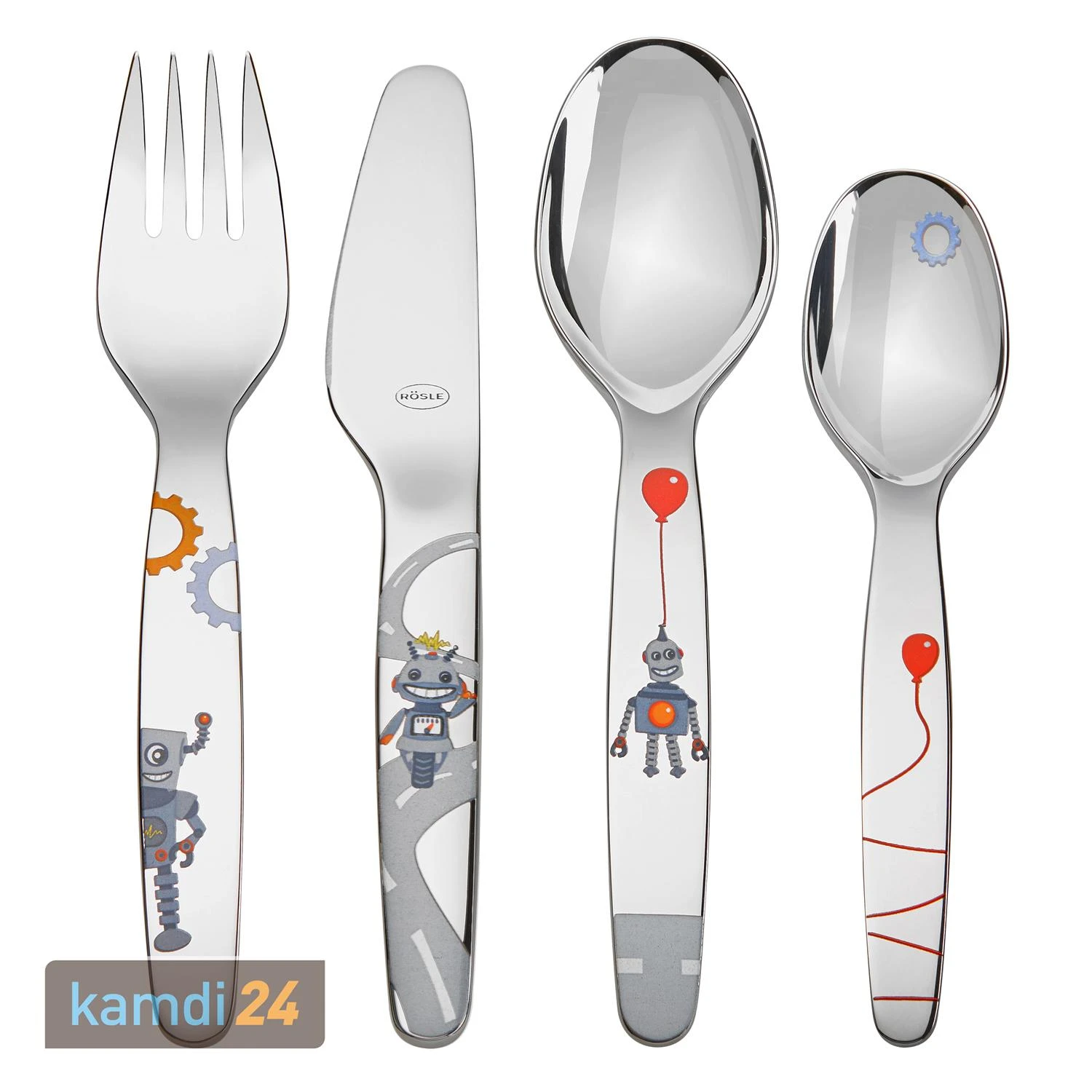 Rösle RÖSLE Kinderbesteck Kleiner Roboter Set 4-tlg. 3 Rösle RÖSLE Kinderbesteck Kleiner Roboter Set 4-tlg.