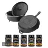 Set Camp Chef & Don Marco´s Barbecue: 25th Anniversary Cast Iron Set, 4 BBQ Gewürze & Meersalz -Küche Grill Laden set camp chef don marcos barbecue 25th anniversary cast iron set 4 bbq gewuerze meersalz