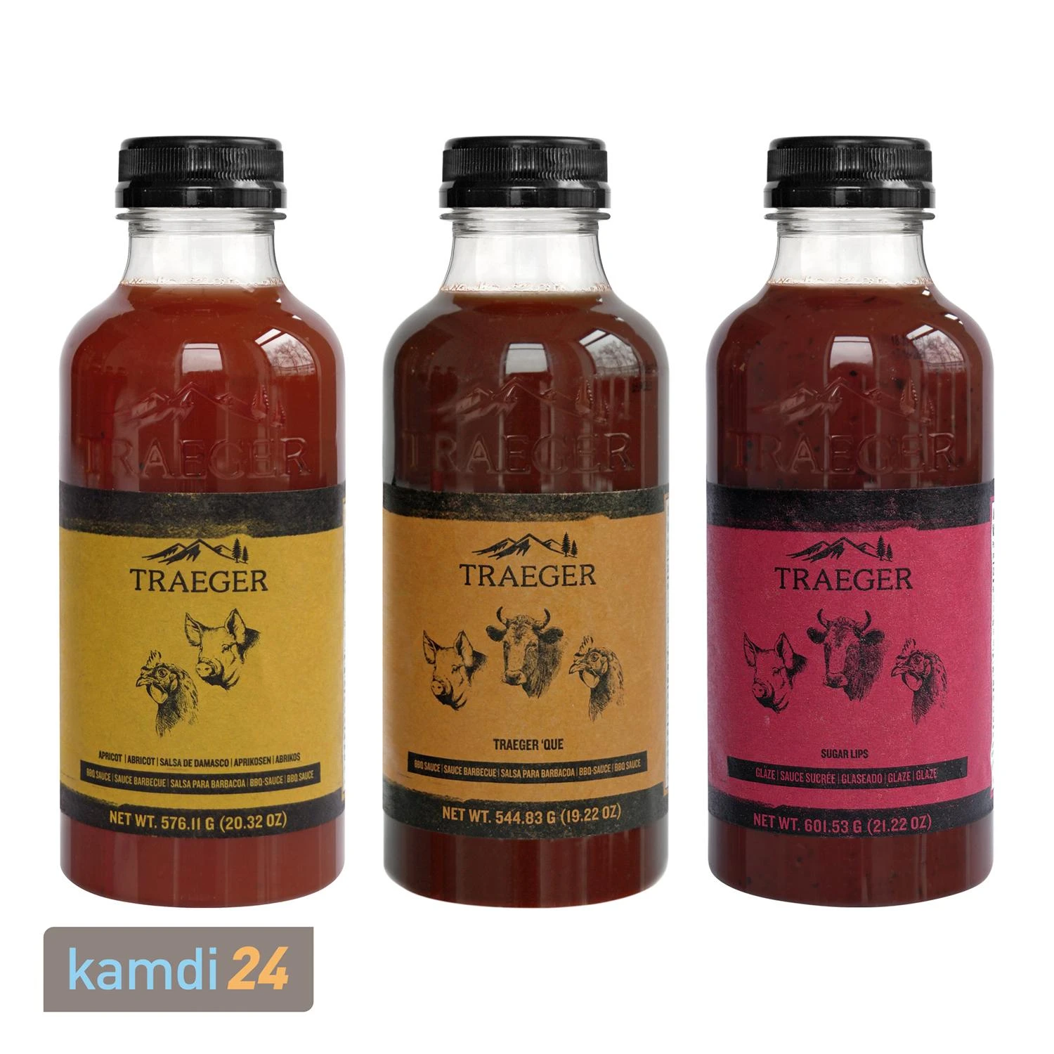 Traeger BBQ Soße 3er-Set: Apricot, Traeger 'Que, Sugar Lips 3 Traeger BBQ Soße 3er-Set: Apricot, Traeger 'Que, Sugar Lips