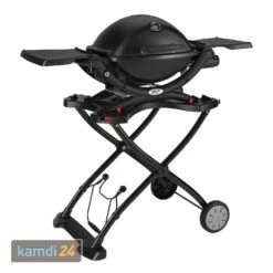Weber Q 1200 Mobil Gasgrill Inkl. Tragbarem Rollwagen B-Ware